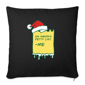 On Santa's Claus Petty List Christmas Pajama - Sofa pillowcase 17,3'' x 17,3'' (45 x 45 cm) - black - Front