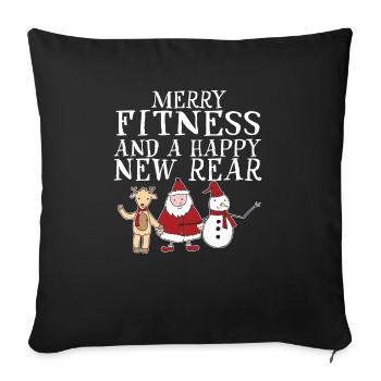 Merry Fitness And A Happy New Rear Gym Christmas - Sofa pillowcase 17,3'' x 17,3'' (45 x 45 cm) - black - Front