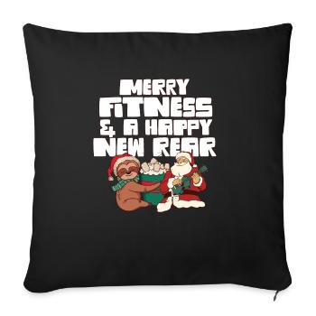 Merry Fitness And A Happy New Rear Gym Christmas - Sofa pillowcase 17,3'' x 17,3'' (45 x 45 cm) - black - Front