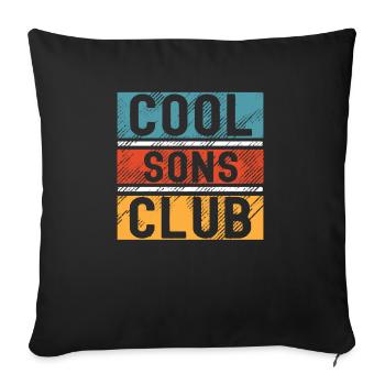 Cool Sons Club Groovy Retro Dad Mom Father's Day - Sofa pillowcase 17,3'' x 17,3'' (45 x 45 cm) - black - Front