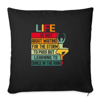 La vie n’est pas une question d’attente - Housse de coussin décorative 45 x 45 cm - noir - Devant