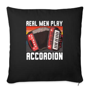 Accordéoniste Instrument de musique Accordéoniste - Housse de coussin décorative 45 x 45 cm - noir - Devant