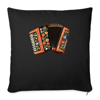 Accordéoniste Instrument de musique Accordéoniste - Housse de coussin décorative 45 x 45 cm - noir - Devant