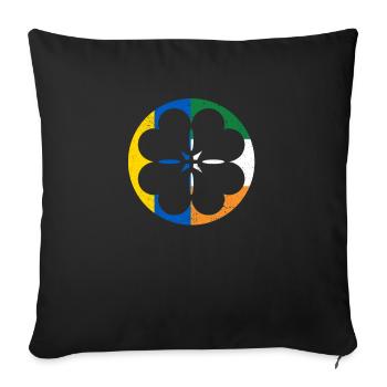 Irish Ukrainian Flag Shamrock Shamrock - Sofa pillowcase 17,3'' x 17,3'' (45 x 45 cm) - black - Front
