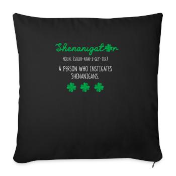 Shenanigator Drôle Irlandais Trèfle - Housse de coussin décorative 45 x 45 cm - noir - Devant