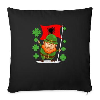 Albanian Flag St. Patrick's Day Albania - Sofa pillowcase 17,3'' x 17,3'' (45 x 45 cm) - black - Front