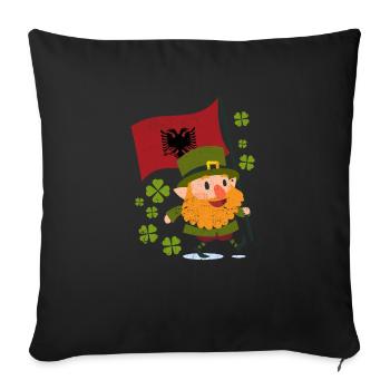 Albanian flag St. Patrick's Day Albania - Sofa pillowcase 17,3'' x 17,3'' (45 x 45 cm) - black - Front