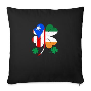 Irish Puerto Rican Flag Ireland Shamrock - Sofa pillowcase 17,3'' x 17,3'' (45 x 45 cm) - black - Front