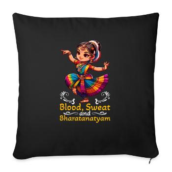 Bharatanatyam Danse Indienne Danse Indienne - Housse de coussin décorative 45 x 45 cm - noir - Devant