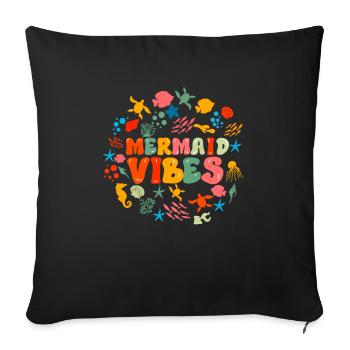 Mermaid Adult Matching Birthday Women Girl - Sofa pillowcase 17,3'' x 17,3'' (45 x 45 cm) - black - Front
