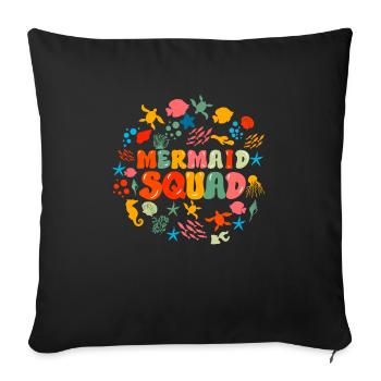 Mermaid Adult Matching Birthday Women Girl - Sofa pillowcase 17,3'' x 17,3'' (45 x 45 cm) - black - Front