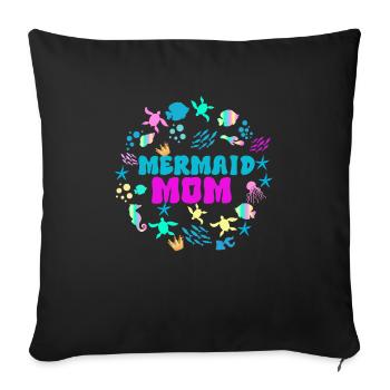 Mermaid Adult Matching Birthday Women Girl - Sofa pillowcase 17,3'' x 17,3'' (45 x 45 cm) - black - Front
