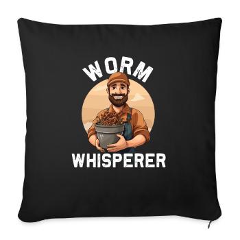 Earthworm -Worm Farmers -Worm Farm Skills - Sofa pillowcase 17,3'' x 17,3'' (45 x 45 cm) - black - Front