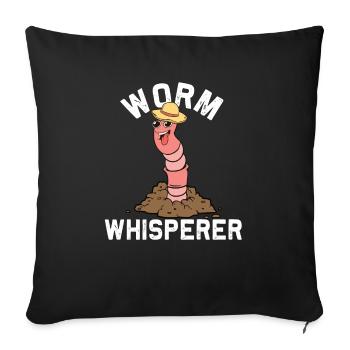 Regenwurm Vermicompost Worm Farming Composting - Sofakissenbezug 45 x 45 cm - Schwarz - Vorne