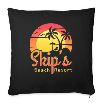 Sommer Hotel Urlaub am Beach mit Strand und Palmen - Sofakissenbezug 45 x 45 cm - Schwarz - Vorne