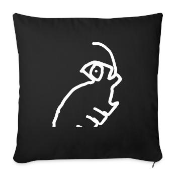 Animal caméléon - Housse de coussin décorative 45 x 45 cm - noir - Devant
