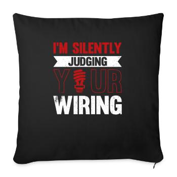 Electrician Saying Electrician's Journeyman - Sofa pillowcase 17,3'' x 17,3'' (45 x 45 cm) - black - Front