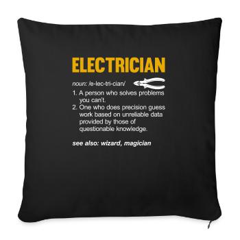 Electrician Saying Electrician's Journeyman - Sofa pillowcase 17,3'' x 17,3'' (45 x 45 cm) - black - Front