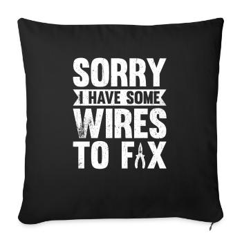 Electrician Saying Electrician's Journeyman - Sofa pillowcase 17,3'' x 17,3'' (45 x 45 cm) - black - Front