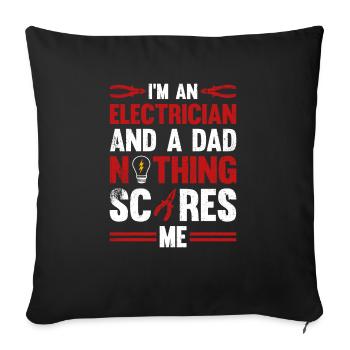 Electrician Saying Electrician's Journeyman - Sofa pillowcase 17,3'' x 17,3'' (45 x 45 cm) - black - Front