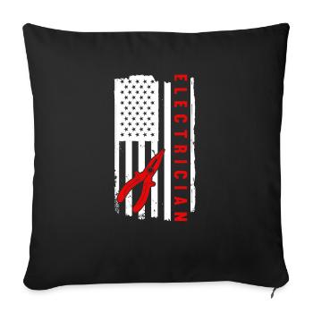Electrician Saying Electrician's Journeyman - Sofa pillowcase 17,3'' x 17,3'' (45 x 45 cm) - black - Front