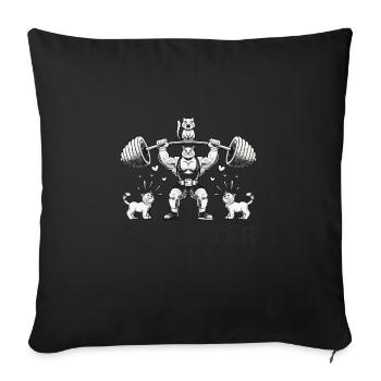 Deadlifter Fitness Workout Bodybuilder Soulevé de terre - Housse de coussin décorative 45 x 45 cm - noir - Devant