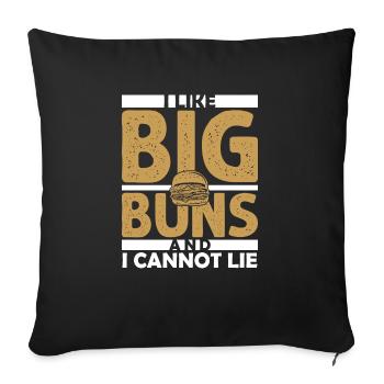 J’aime les gros petits pains et je ne peux pas mentir Petits pains à la viande Nourriture Ha - Housse de coussin décorative 45 x 45 cm - noir - Devant