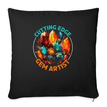 Lapidaire artiste pierres précieuses Pierre de collecte Pierre - Housse de coussin décorative 45 x 45 cm - noir - Devant