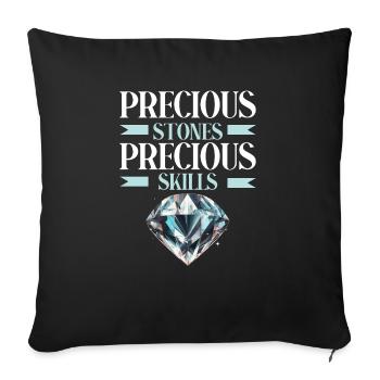 Lapidaire artiste pierres précieuses Pierre de collecte Pierre - Housse de coussin décorative 45 x 45 cm - noir - Devant