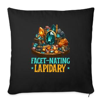 Lapidaire artiste pierres précieuses Pierre de collecte Pierre - Housse de coussin décorative 45 x 45 cm - noir - Devant