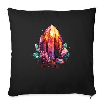 Lapidaire artiste pierres précieuses Pierre de collecte Pierre - Housse de coussin décorative 45 x 45 cm - noir - Devant