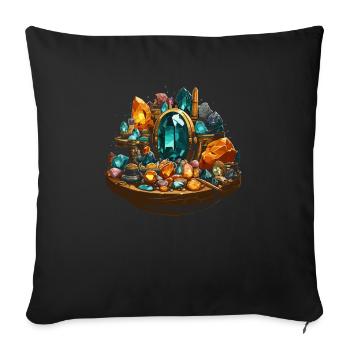 Lapidaire artiste pierres précieuses Pierre de collecte Pierre - Housse de coussin décorative 45 x 45 cm - noir - Devant