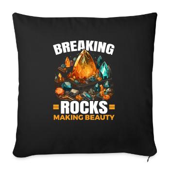 Lapidaire artiste pierres précieuses Pierre de collecte Pierre - Housse de coussin décorative 45 x 45 cm - noir - Devant