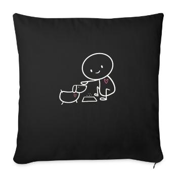 Niedliches Geschenk für Hundebesitzer - Sofakissenbezug 45 x 45 cm - Schwarz - Vorne