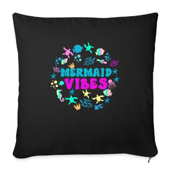 Mermaid Adult Matching Birthday Women Girl - Sofa pillowcase 17,3'' x 17,3'' (45 x 45 cm) - black - Front