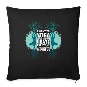 Anti Yoga Sarcastique Yoga Saying - Housse de coussin décorative 45 x 45 cm - noir - Devant