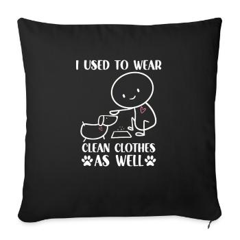 Great dog owner outfit masters dogs walking - Sofa pillowcase 17,3'' x 17,3'' (45 x 45 cm) - black - Front