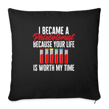 Phlebotomy Blood Draw Blood Nurse - Sofa pillowcase 17,3'' x 17,3'' (45 x 45 cm) - black - Front