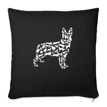 German Shepherd Dog Golden Retriever Silhouette - Sofa pillowcase 17,3'' x 17,3'' (45 x 45 cm) - black - Front