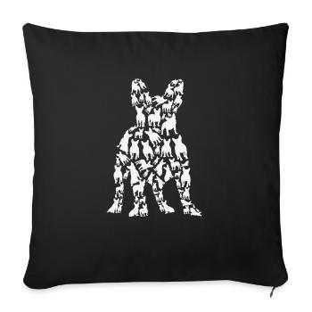 French Bulldog Dog French Bulldog Frenchie Mom - Sofa pillowcase 17,3'' x 17,3'' (45 x 45 cm) - black - Front