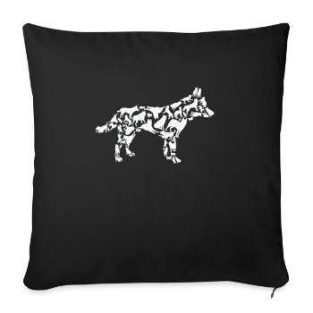 Siberian Husky Dog Mom Siberian Husky Dad - Sofa pillowcase 17,3'' x 17,3'' (45 x 45 cm) - black - Front