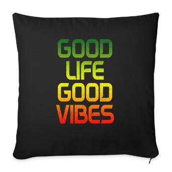 Reggae Musik Rastafari Jamaika - Sofakissenbezug 45 x 45 cm - Schwarz - Vorne