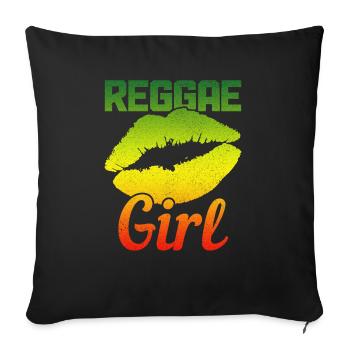Reggae Musik Rastafari Jamaika - Sofakissenbezug 45 x 45 cm - Schwarz - Vorne