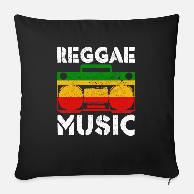 Reggae Musik Rastafari Jamaika - Sofakissenbezug 45 x 45 cm - Schwarz