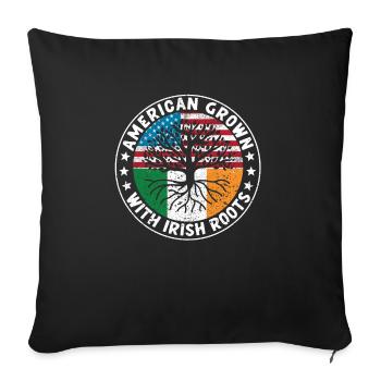 Cultivé aux États-Unis avec des racines irlandaises Irlande - Housse de coussin décorative 45 x 45 cm - noir - Devant