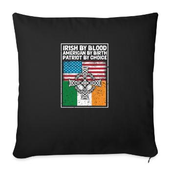 Irisch durch Blut Amerikanisch durch Geburt - Sofakissenbezug 45 x 45 cm - Schwarz - Vorne