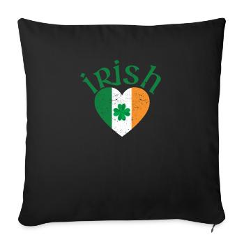 Patriotic Irish Flag Ireland Shamrock - Sofa pillowcase 17,3'' x 17,3'' (45 x 45 cm) - black - Front