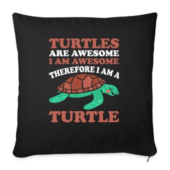 Schildkröten -Meeresschildkröte -Hawaiianer - Sofakissenbezug 45 x 45 cm - Schwarz - Vorne