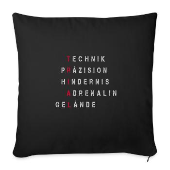 Trial Technik Präzision Hindernis Adrenalin - Sofakissenbezug 45 x 45 cm - Schwarz - Vorne