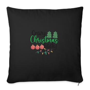 crazy Christmas lady - Sofa pillowcase 17,3'' x 17,3'' (45 x 45 cm) - black - Front